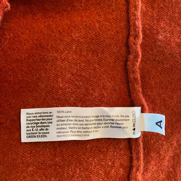 Eileen Fisher Button Front Cardigan Sweater Jacket Burnt Orange Wool Medium - Picture 7 of 8